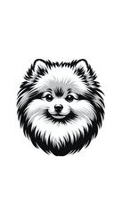 ドイツのポメラニアンのモノトーン画像。小型でフサフサの被毛が特徴。