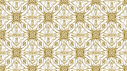 Fototapeta premium Elegant seamless geometric pattern with gold lines on a white background, perfect for luxury designs, wallpapers, and textiles. This intricate design adds a touch of sophistication and modern style.