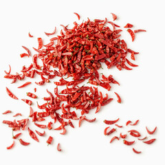 Naklejka premium Red chilli peppers, selective focus, isolated on white background