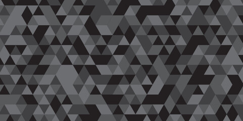 Triangle shape retro wall grid pattern geometric ornament tile vector square element. Abstract geometric black and gray background seamless mosaic and low polygon triangle texture wallpaper. 