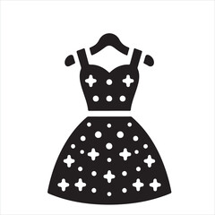 Dress icon silhouette on white background
