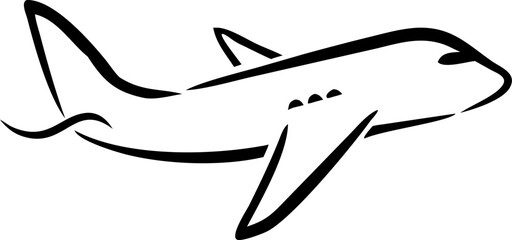 Fototapeta premium A black and white drawing of an airplane