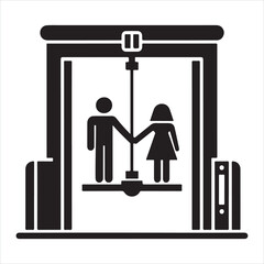 Lift icon silhouette on white background
