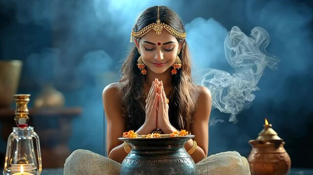 Celebrating prosperity: happy Dhanteras, highlighting a golden pot brimming with coins, symbolizing wealth and good fortune in this auspicious festival, bringing joy and prosperity to households
