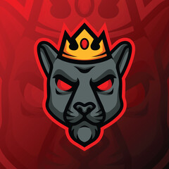 A panther king's head with an angry expression