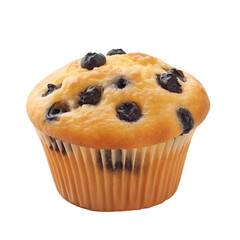 Tasty blueberry muffin isolated. PNG file with transparency. AI