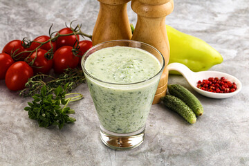 Fresh dietary detox cucumber smoothie
