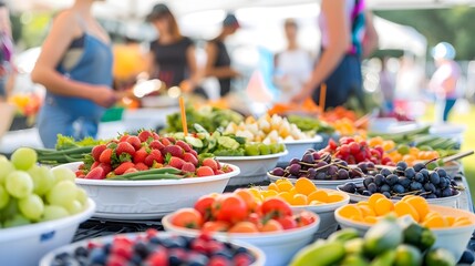 Vibrant Community Wellness Fair with Holistic Health Services Healthy Food and Wellness Activities