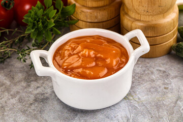 Tasty burger sauce in the bowl