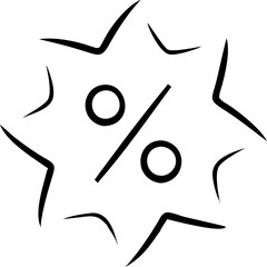 A black and white image of a star with a slash through it