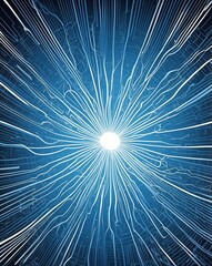 Obraz premium Electric energy pattern with blue to bright white gradient