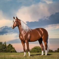 Obraz premium Beautiful Palomino Horse in Field 
