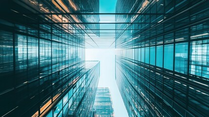 Fototapeta premium Glass Facade of Modern Skyscrapers