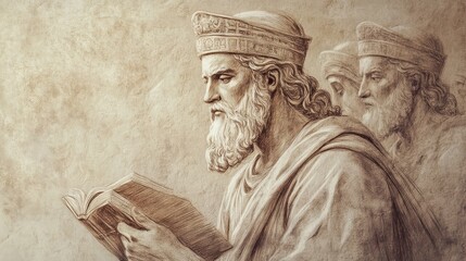 Fototapeta premium Solomon as a Wise Young Ruler in 1 Chronicles: A Biblical Illustration Depicting Wisdom and Leadership in David's Palace, Ideal for Religious and Educational Use