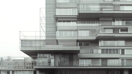 Modern Architecture with Geometric Lines