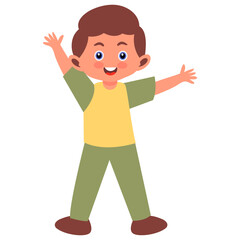 Children Day Character in Cute Cartoon Design, Vector Illustration.