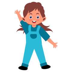 Children Day Character in Cute Cartoon Design, Vector Illustration.