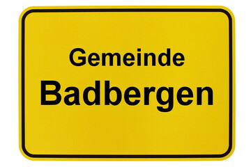 Illustration eines Ortsschildes der Gemeinde Badbergen in Niedersachsen
