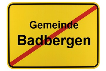 Illustration eines Ortsschildes der Gemeinde Badbergen in Niedersachsen