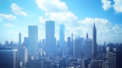 Fototapeta premium A Clear Day Over the City Skyline