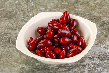Ripe sweet juicy digberry cornel
