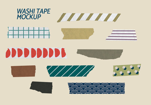 Stationery Washi Tapes Mockup