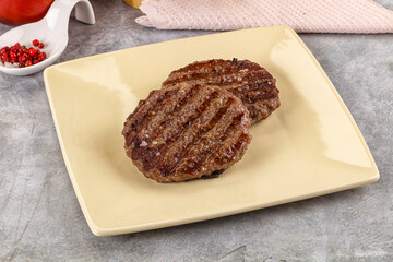 Grilled beef burger cutlet minced meat