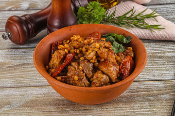 Rasted chicken meat with ptitim