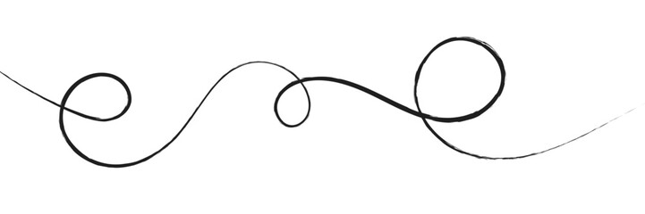 Vector isolated one line simple wave drawing. Single line wave .