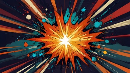 Cartoon explosion. Dynamic comic illustration