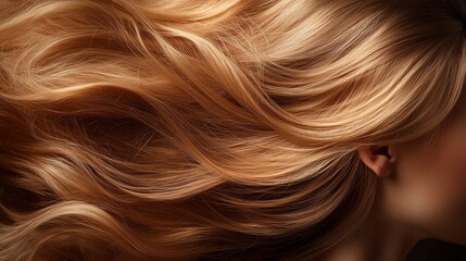 Fototapeta premium Closeup of beautiful blonde hair with soft curls.