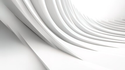 Abstract White Curved Design - Minimalist Architecture