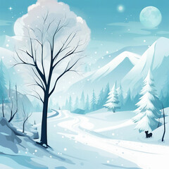 beautiful winter illustration background
