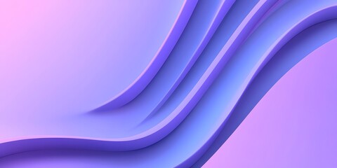 3D render, abstract background with a purple curved shape on a blue gradient background. Modern, 
