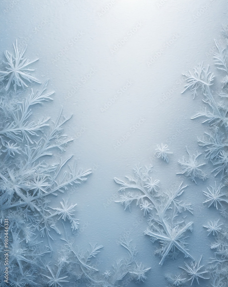 Wall mural Frosty texture with icy blue to light gray gradient