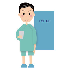 人間ドッグをする中年（健康診断）