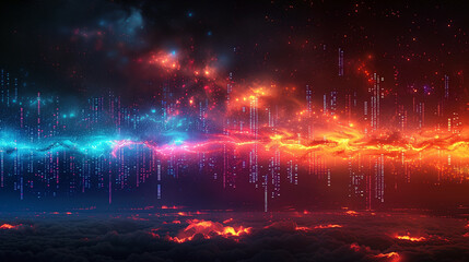 Design a swirling vortex of colors and Bitcoin symbols, representing the fast-paced nature of the crypto market.