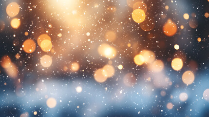 Obraz premium Illumination and snow blurred background