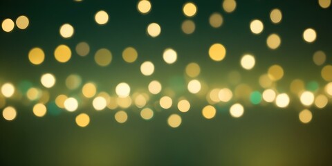 Blurred golden and green bokeh lights, with small stars in the background.