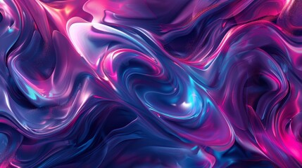 Fototapeta premium Vibrant abstract design with swirling neon patterns in pink, purple, and blue for modern backdrops