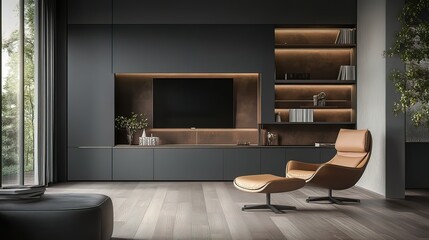 Modern Living Room with a Touch of Warmth