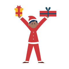 サンタクロースの格好をした人のイラスト