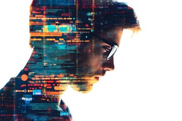 A man's face is shown in a digital image