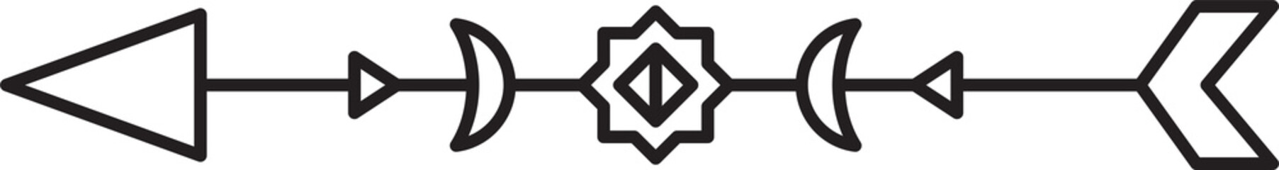 Fototapeta premium Arrow Steampunk Line Art