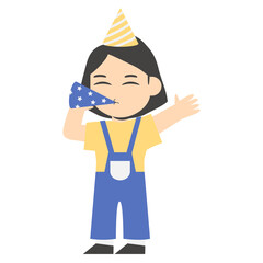 Girl Blowing Out Birthday Candles