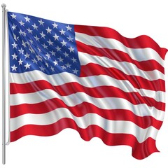 Fototapeta premium The essence of patriotism through a dynamic depiction of a flag waving in the breeze