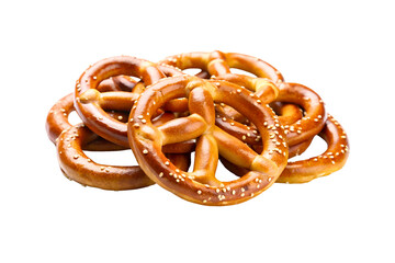 salted pretzels isolated on white