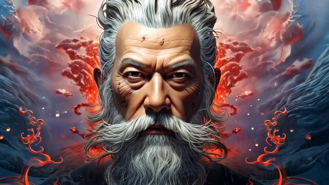 Pangu, the Chinese god of creation, is often depicted with a beautiful face in Chinese mythology.