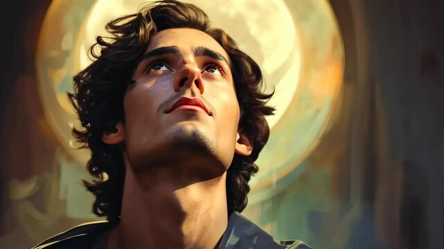 Stunning illustration of St. Jude, the Patron Saint of Lost Causes, with a beautifully detailed Catholic religious theme.