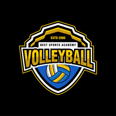 volley ball championship league logo emblem badge vector illustration design template modern club,tournament,Sport Team Identity